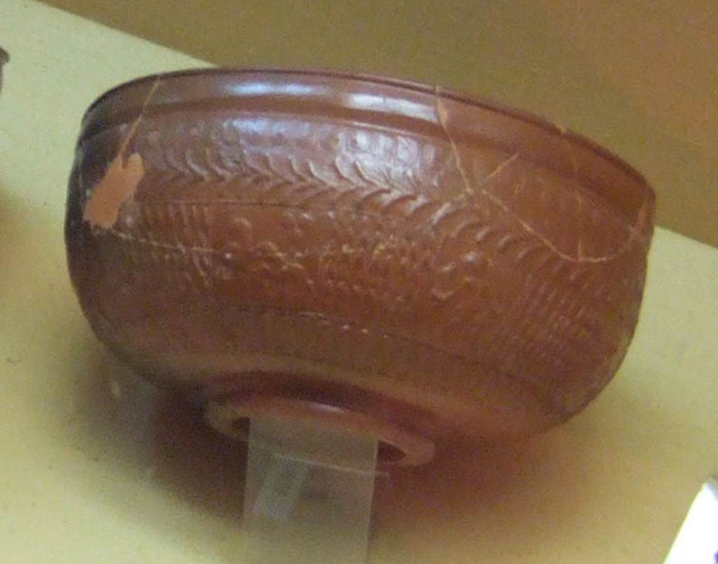 Bowl found in tablinum of VIII.5.9.  Now in Naples Archaeological Museum.