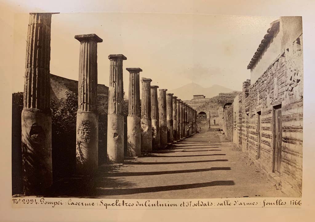 VIII.7.16 Pompeii.
From an album of Michele Amodio dated 1874, entitled “Pompei, destroyed on 23 November 79, discovered in 1745”. 
Looking north along east side. Photo courtesy of Rick Bauer.
