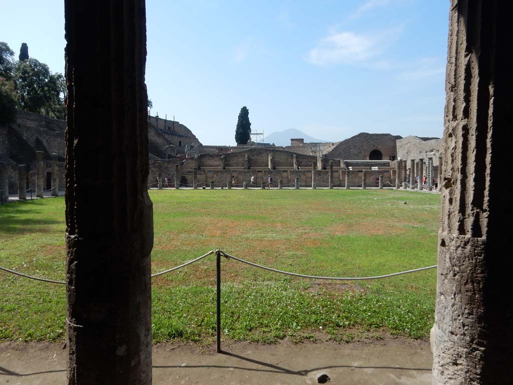 VIII.7.16 Pompeii. December 2018. 
Looking north-west towards steps to Triangular Forum and Large Theatre, from south side. Photo courtesy of Aude Durand.

