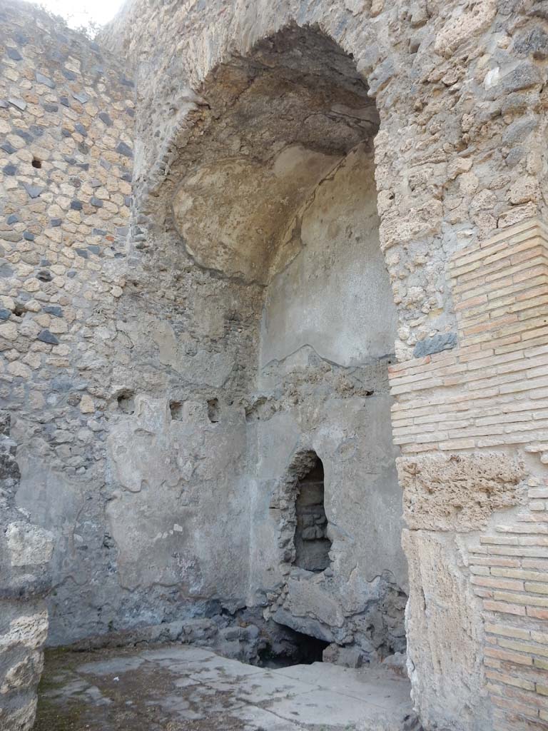 VIII.7.16 Pompeii. June 2019. Flooring in latrine in north-west corner. Photo courtesy of Buzz Ferebee.