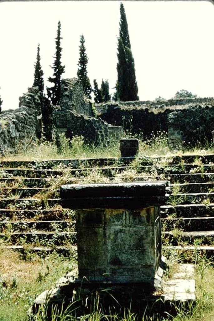 VIII.7.25 Pompeii. 1957. Looking west to the altar and steps, leading to the temple. Photo by Stanley A. Jashemski.
Source: The Wilhelmina and Stanley A. Jashemski archive in the University of Maryland Library, Special Collections (See collection page) and made available under the Creative Commons Attribution-Non Commercial License v.4. See Licence and use details.
J57f0463
