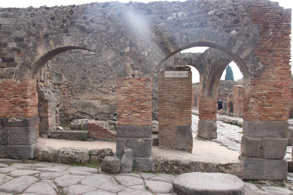 IX.2.1 Pompeii. June 2019. Looking east from Via Stabiana. Photo courtesy of Buzz Ferebee.