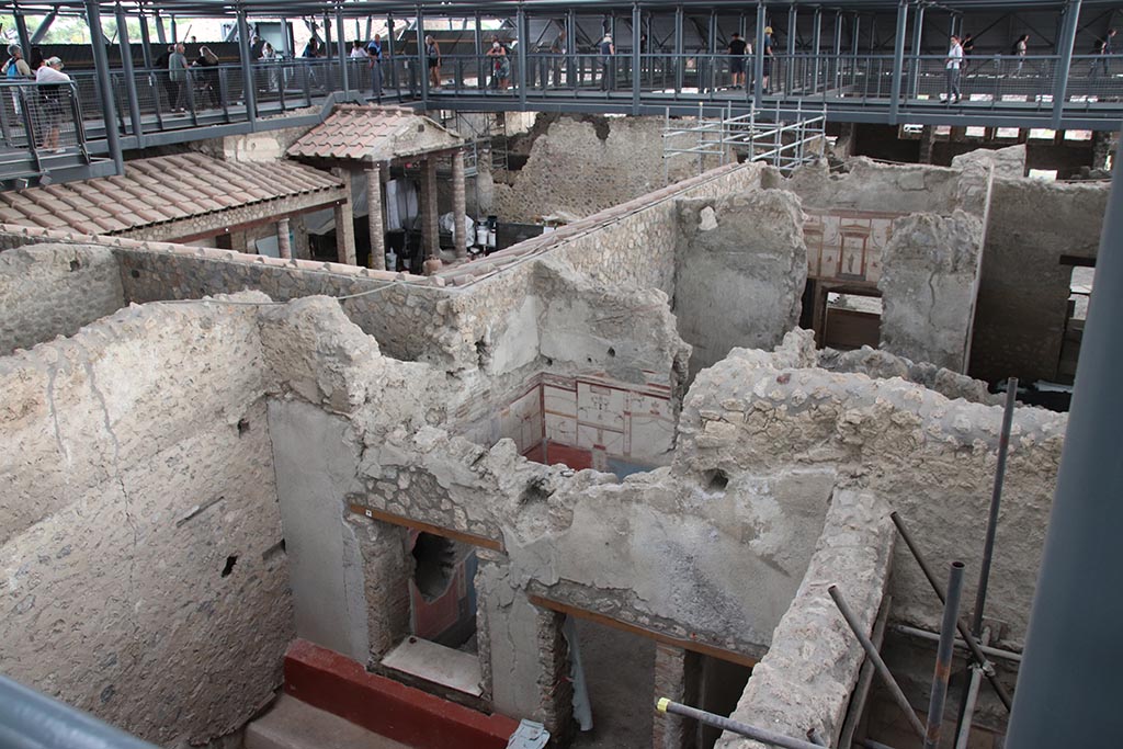 IX.12.B Pompeii. October 2024. Room 16, looking south-east towards doorway from above room 15. Photo courtesy of Klaus Heese.