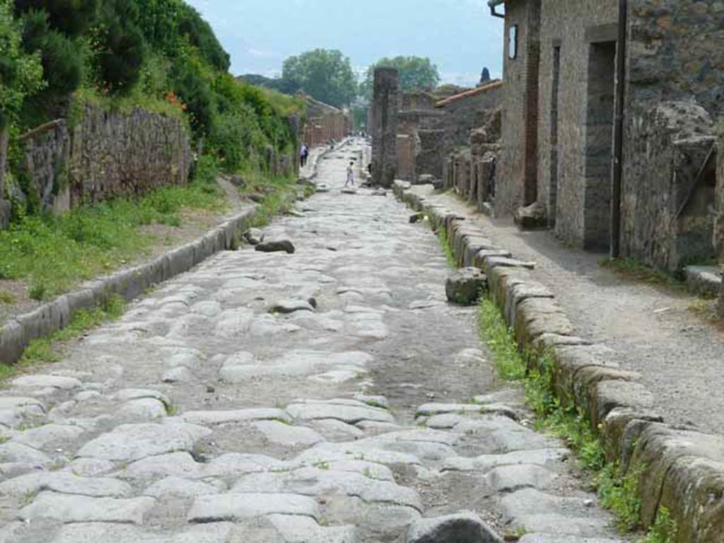 Via del Vesuvio, May 2010. Looking south between V.6 and VI.16, from near VI.16.18.