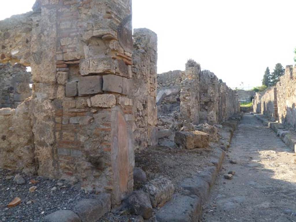 Vicolo di Modesto, May 2011. West side, from outside VI.2.29, looking north.