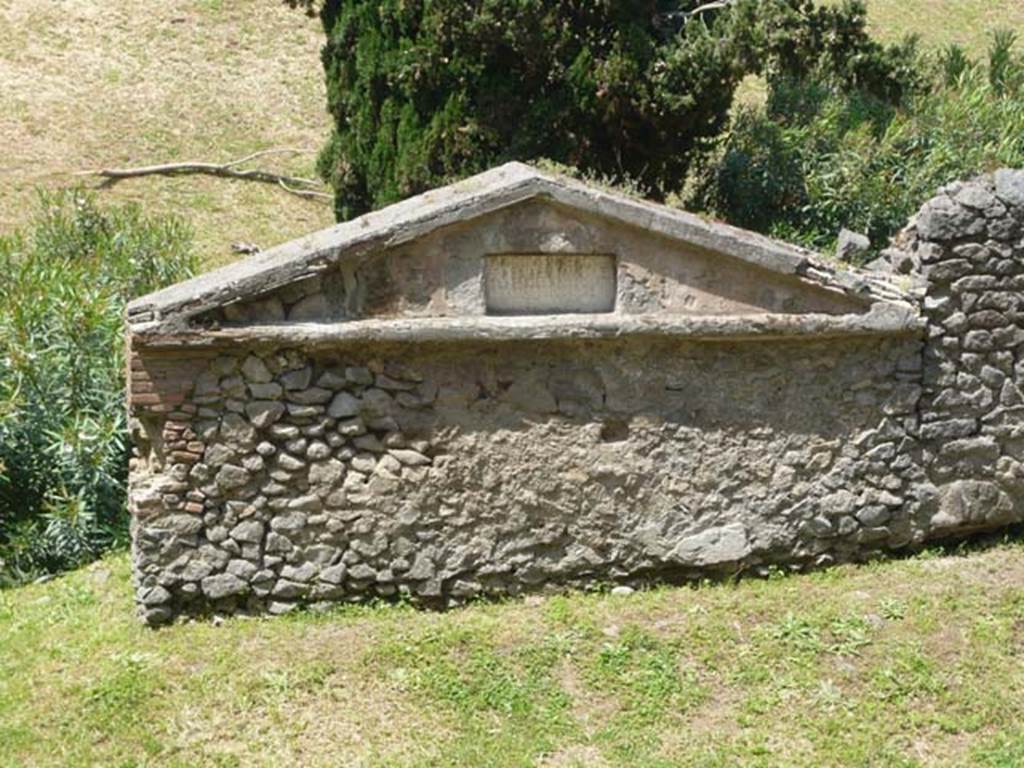 Pompeii Porta Nocera. Tomb 22EN. May 2011.
Tomb of Lucius Publicius Syneros, Aebia Fausta, Lucius Aebius Aristo and Aebia Hilara.
Photo courtesy of Buzz Ferebee.
