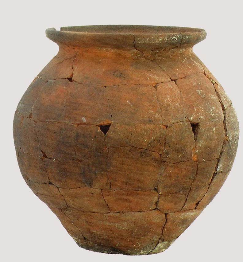 Gragnano. Rustic villa by the Strada Statale 145 Sorrentina. Ovoid jug, with tall rim and low foot.
Used to hold foodstuffs and liquids.
Stabia Antiquarium inventory number 66820.
See Otium Ludens, curated by Guzzo, P, Bonifacio, G, and Sodo, A.M. (2007). Castellammare di Stabia: Nicola Longobardi, p. 176.

