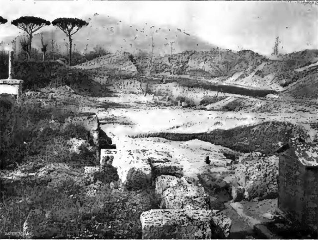 Villa of T. Siminius Stephanus. 1910 excavations to enlarge the area outside of the Vesuvian Gate. Looking north towards area that the Villas 20 and 21 would have been buried beneath. See Notizie degli Scavi di Antichit, 1910, p.558, fig 2.