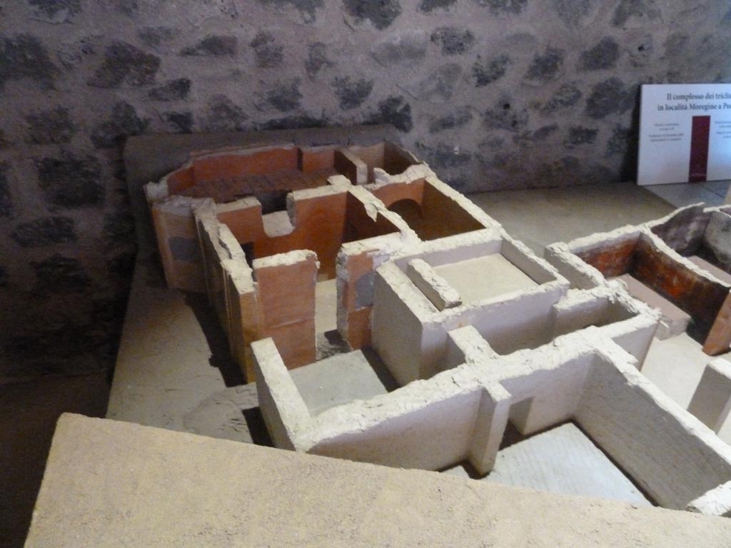 Complesso dei triclini in località Moregine a Pompei. September 2015. Model of baths suite looking north-east.