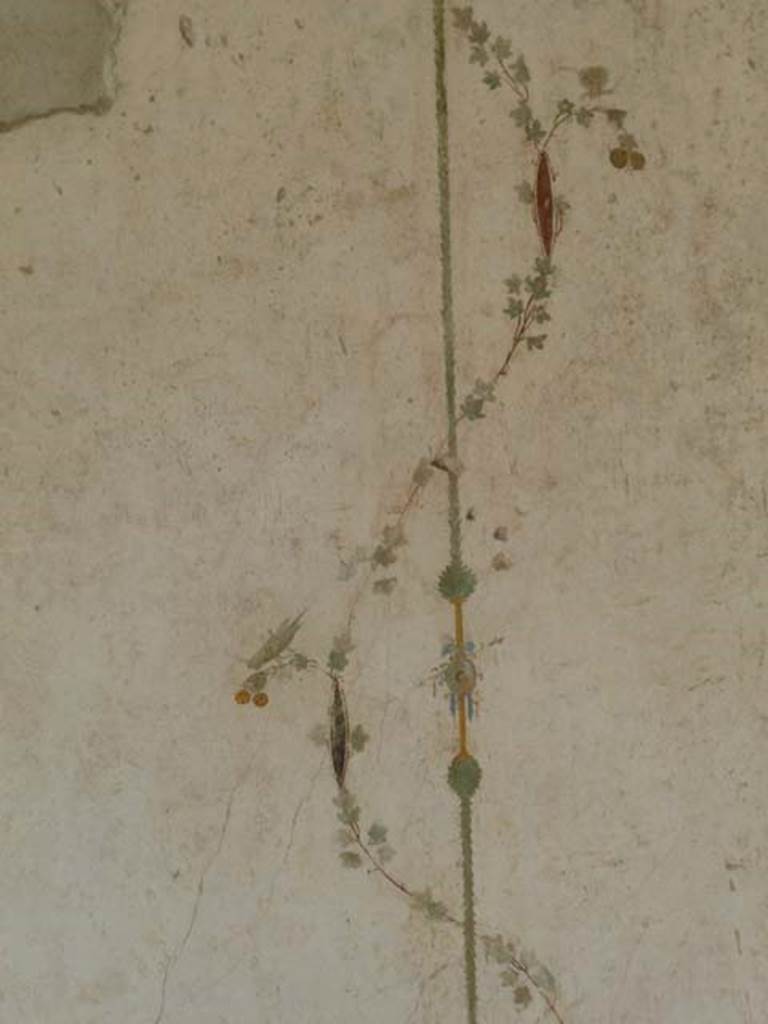 Oplontis, May 2011. Area 60, south wall of the portico, east side of doorway to room 66.
Painted grasshopper or cricket. Photo courtesy of Michael Binns.
