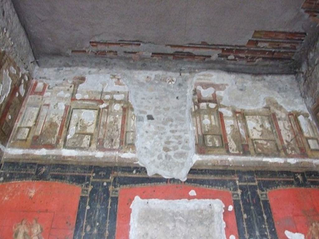 VI.15.1 Pompeii. December 2006. Upper north wall and ceiling in room of the cupids or cherubs.