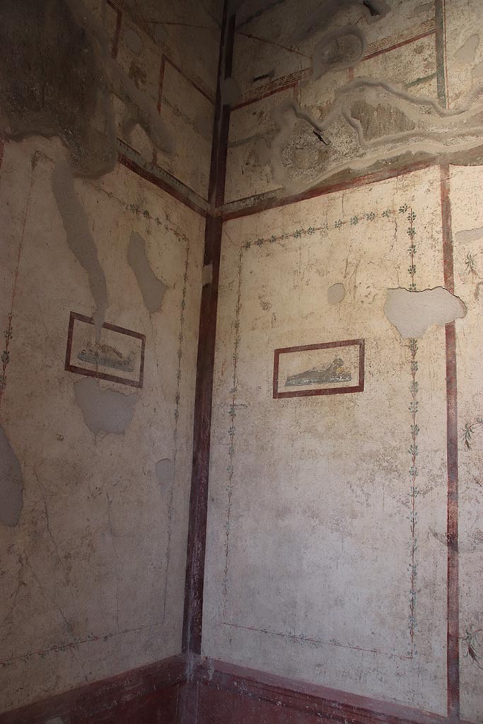 VI.15.1 Pompeii. October 2024. Cubiculum k, north-east corner. Photo courtesy of Klaus Heese.