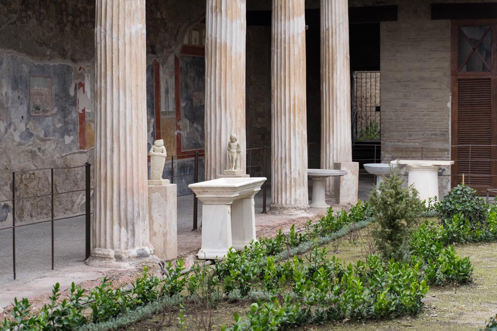 VI.15.1 Pompeii. March 2023. Looking across peristyle towards north-west corner. Photo courtesy of Johannes Eber.