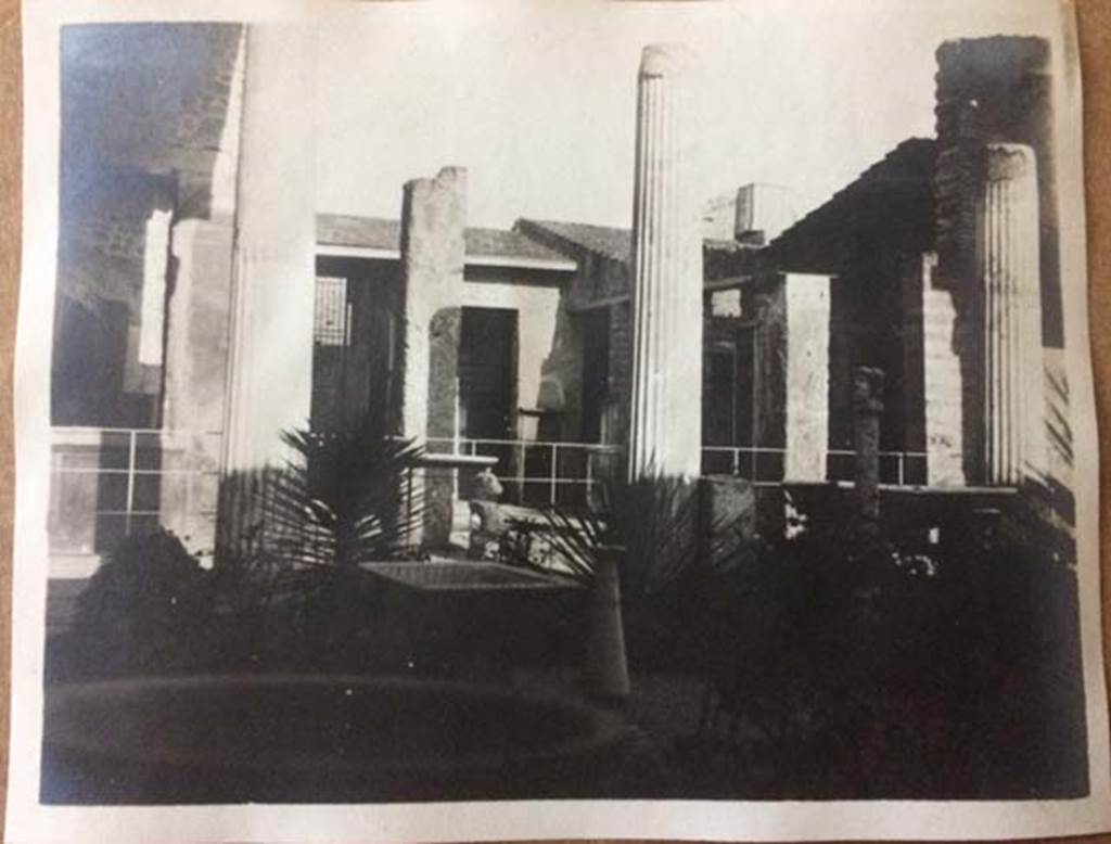 VI.15.1 Pompeii. August 27, 1904, by Cryan family. Looking south-east across peristyle towards south side of unroofed atrium.  Photo courtesy of Rick Bauer.
