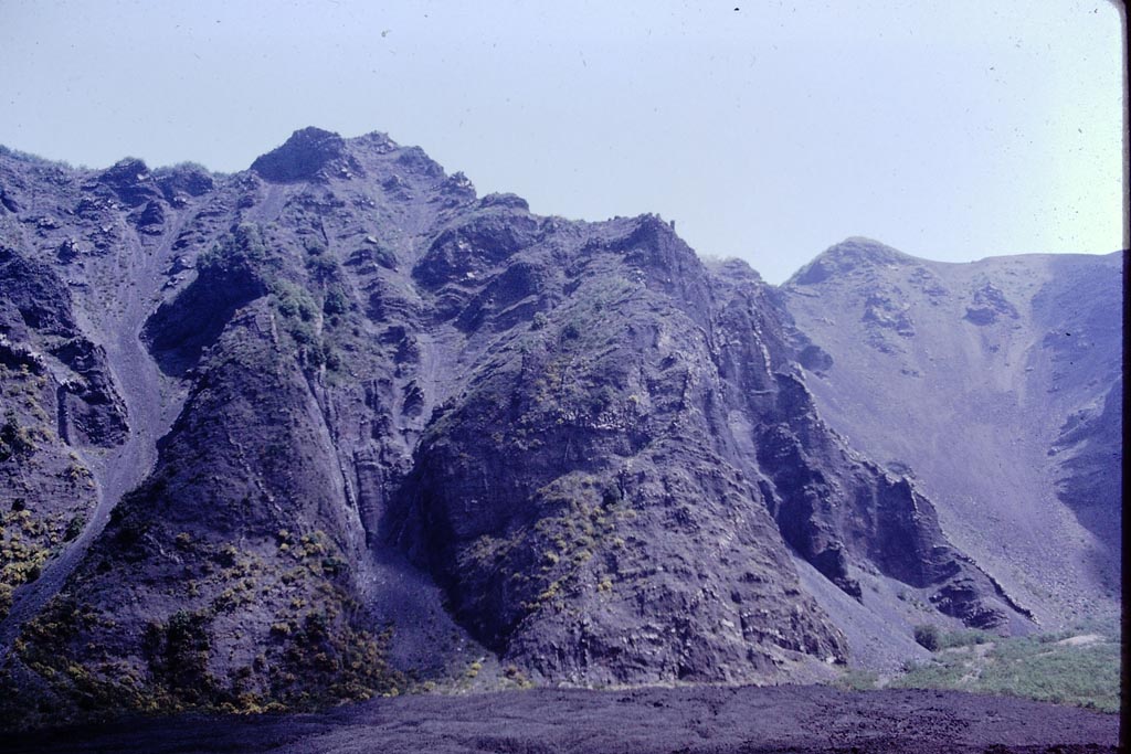 Vesuvius, 1972. Lava. Photo by Stanley A. Jashemski. 
Source: The Wilhelmina and Stanley A. Jashemski archive in the University of Maryland Library, Special Collections (See collection page) and made available under the Creative Commons Attribution-Non-commercial License v.4. See Licence and use details.
J72f0046
